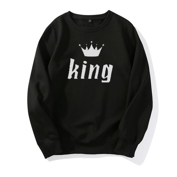 

luxury hoodies designer hoodies king queen letter mens women hoodies design for couples fashion casual coat sweatshirt high quality, Black