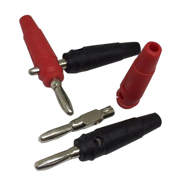

20pcs/lot banana plug connector adapter 4mm banana plug for speaker audio red+black