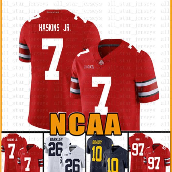 

ncaa ohio state buckeyes 97 nick bosa 7 dwayne haskins jr american football jersey 13 tua tagovailoa tom brady saquon barkley cewfc, Black;red
