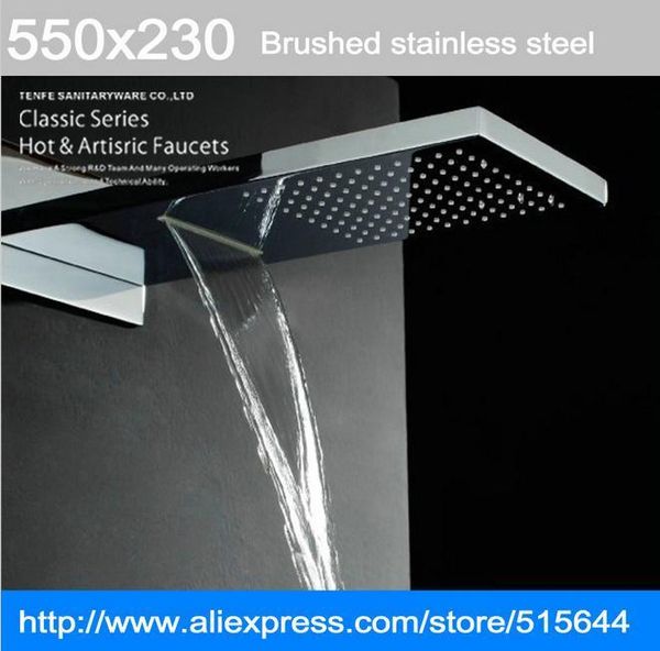 

22" waterfall and rainfall shower spray wall mounted concealed big shower head