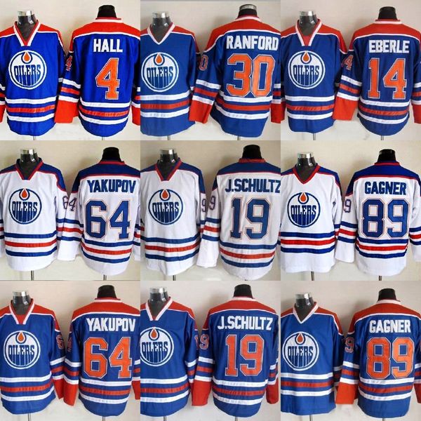 

89 Sam Gagner Edmonton Oilers Jersey 4 Taylor Hall 14 Eberle 30 Bill Ranford 64 Nail Yakupov 19 J.schultz Hockey Jerseys Cheap