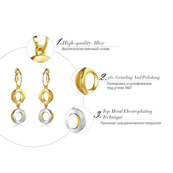 

fashion-new gold/silver color woman long dangle earrings round hollow double circles earrings brand party jewelry, Golden;silver