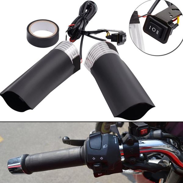 

new cs-043a1 temperature adjustable electric motorcycle hand grip heated grips handlebar hand warmers fits ship shape