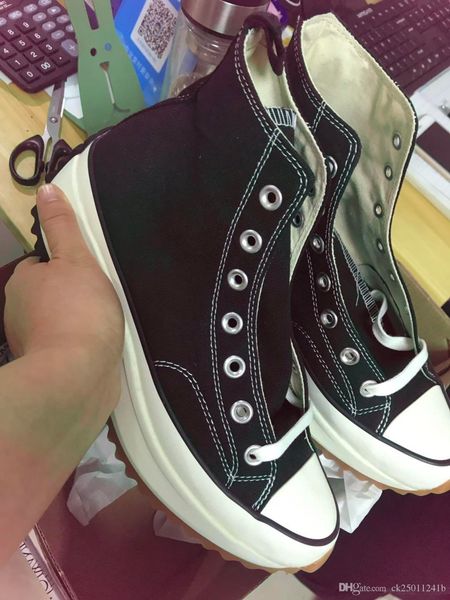 

2020 women ladies run star x jw anderson thick-soled sneakers pantshoes running shoes j.w. anderson chuck run star hike 1970s, Black