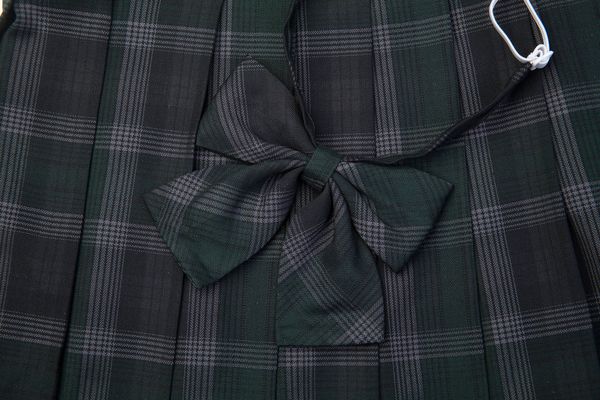 

after school yun qu branch chun xia take lattice skirt apposition boxer bow tie jk uniforms sailor tie collar flower accessories, Black;gray