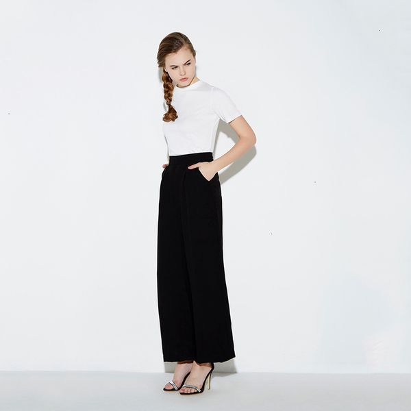 

women designer pants women trousers sale women black wide leg casual loose palazzo trousers zipper high waist pants new arrivals, Black;white