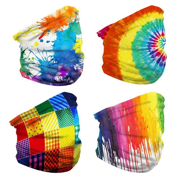 

3d colorful bandana face balaclava neck gaiter scarf uv protection face scarf outdoor riding headwear cover wristband, Black