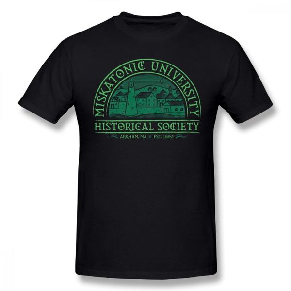 

t shirt miskatonic historical society t-shirt man cotton tee shirt cute oversized printed short-sleeve tshirt, White;black