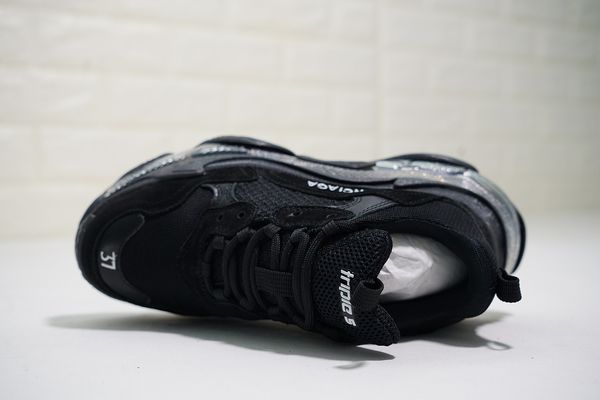 

drop ship paris bottom triple-s leisure shoes dad shoes platform triple s sneakers for men womens kanye old grandpa trainer lts, Black