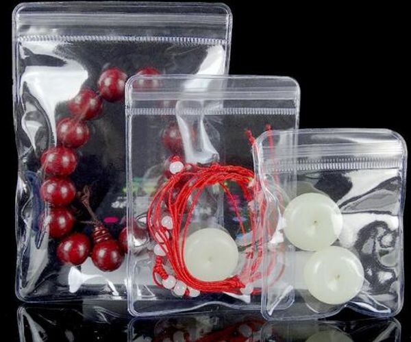 

100pcs mini self sealing zip lock plastic bag thick transparent pvc plastic zipper bag jewelry gift earrings packaging