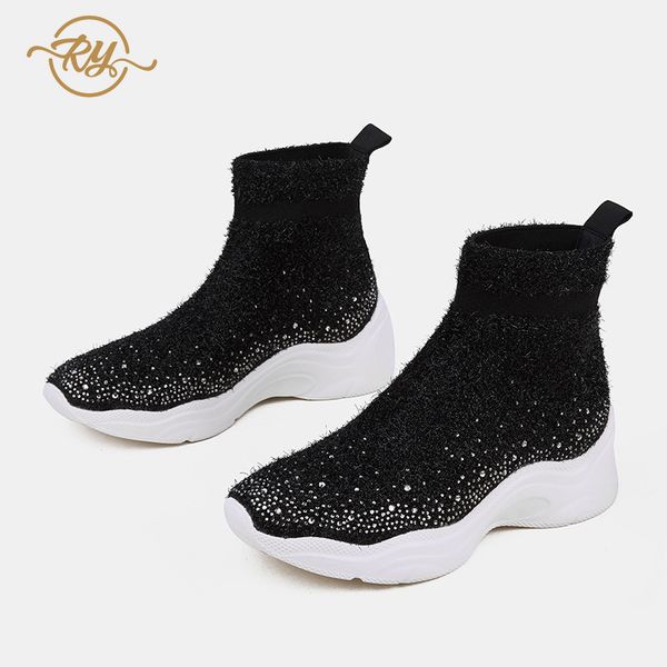 

ry-relaa2019 new wild autumn and winter ins tide water socks socks women casual sports shoes high to help casual shoes