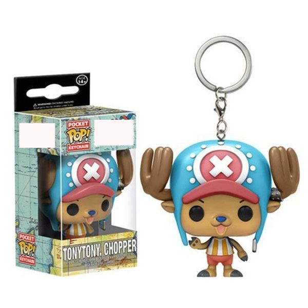 

kawaii funko pop pocket one piece tonytony chopper keychain japan cartoon anime doctor action figures toys with retail box