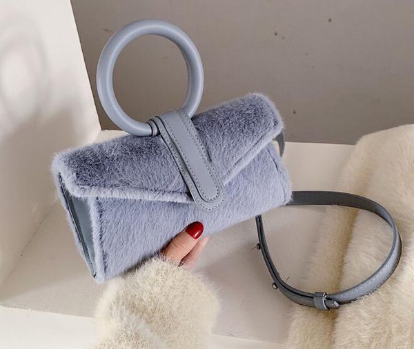 

самый горячий бренд дамы мода портативный конверт сумка дизайнер плюшевые магнитная пряжка сумка мобильный телефон изменение мини-сумка бесп