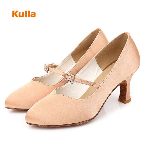 

women satin dance shoes elegant ballroom party modern latin dance shoes closed pointed toe waltz tango dancing heels salsa