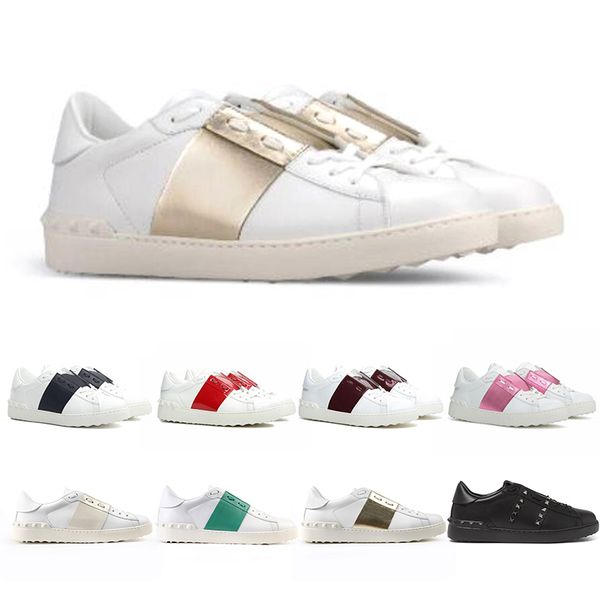 

luxury designer shoes platform men women triple black green pink stripe leather casual shoe walking hiking size 35-46 online sale