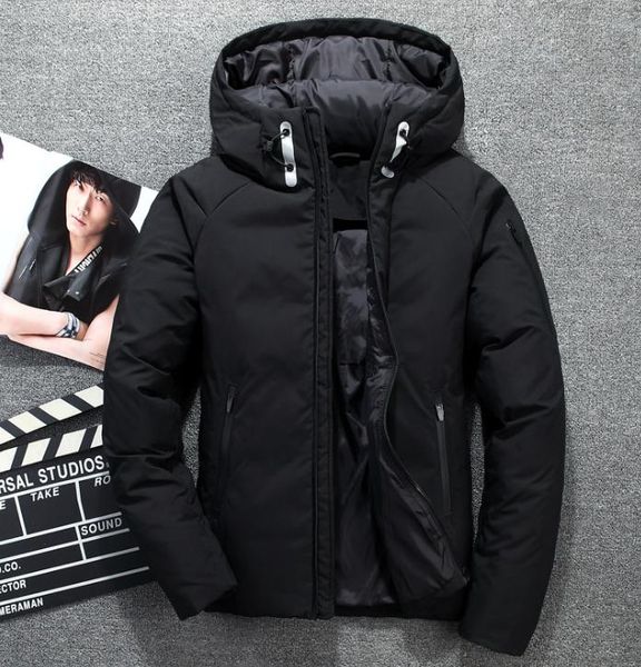 

Winter men 039 down hoodie white duck down north jacket parka windproof ki warm de igner jacket outdoor lei ure hooded port wear, Black