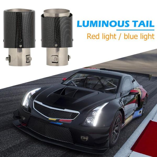 

universal car exhaust tail pipe with led light high temperature resistance long service life muffler tip end curly 60mm outlet