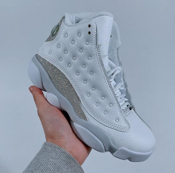 

2020 ретро женщин mens 13s 13 white metallic silver refective баскетбол обувь xiii 13s metallic silver тапки с коробкой, Black