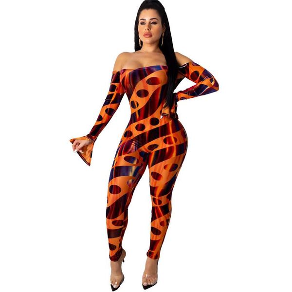 

осенние женские цифровые печатные комбинезоны мода женщин slash дизайнер шеи rompers sexy ladies backless праздники комбинезоны, Black;white