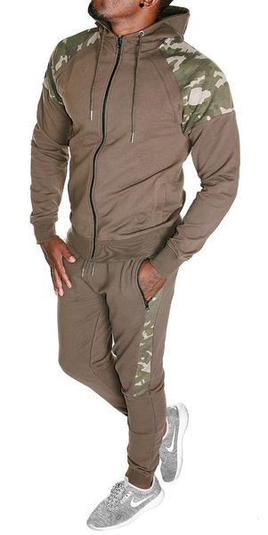 

весна мужских костюмов дизайнера мода капюшон спорт 2pc установить повседневный mans запуск одежды обшитых панелей, Gray