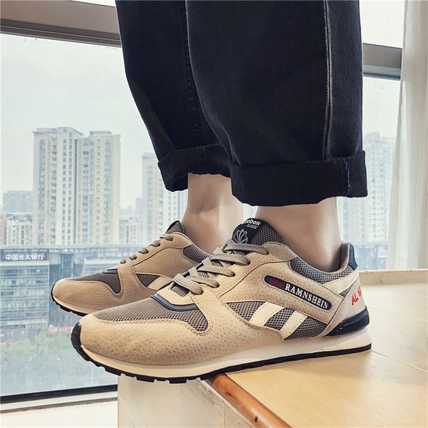 

sneakers men's trend foreign trade net surface breathable gan shoes running shoes men's hundred casual, Black