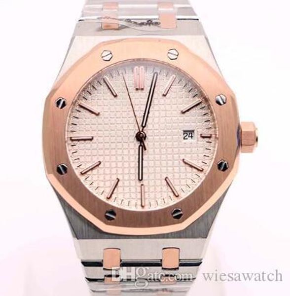 

бесплатная доставка 41 мм автоматический двухцветный браслет из нержавеющей стали открытый изысканный мужские часы часы прозрачная задняя кр, Slivery;brown