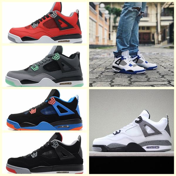 

j004ma 2018 4 4s outdoor shoes men pure money royalty white cement raptors black cat bred fire red mens trainers sports sneakers size