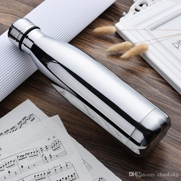 

высококачественная гальваническая металлическая бутылка для воды блестящее серебро и блестящая медь