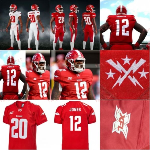 

12 cardale jones dc defenders xfl football jersey tyree jackson jhurell pressley donnel pumphery khalid abdullah john thomas ryan yurachek, Black