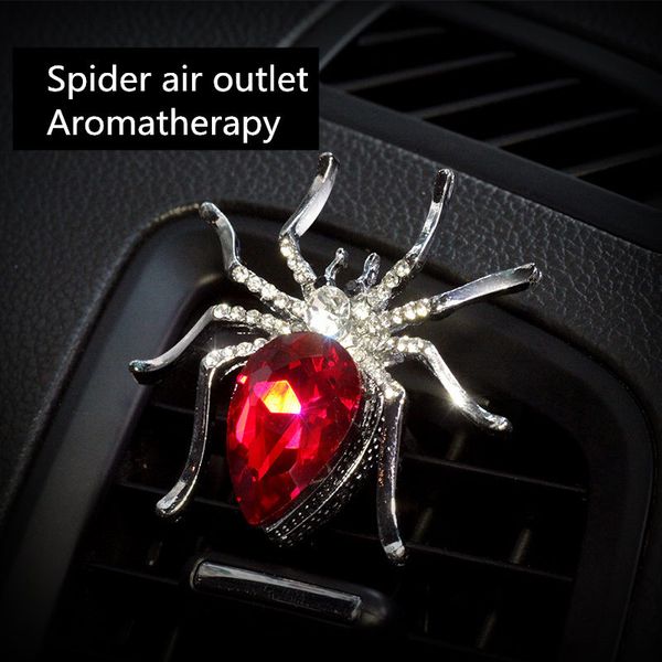 

2pc luxury crystal spider car perfume diamond air conditioner outlet clip decoration car air freshener styling cool perfumes