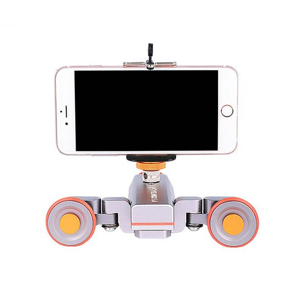 Freeshipping L4 Motorizzato Dolly Telecomando senza fili Ruota puleggia Car Rail Track Dolly Slider per iPhone DSLR Camera Smart Phone