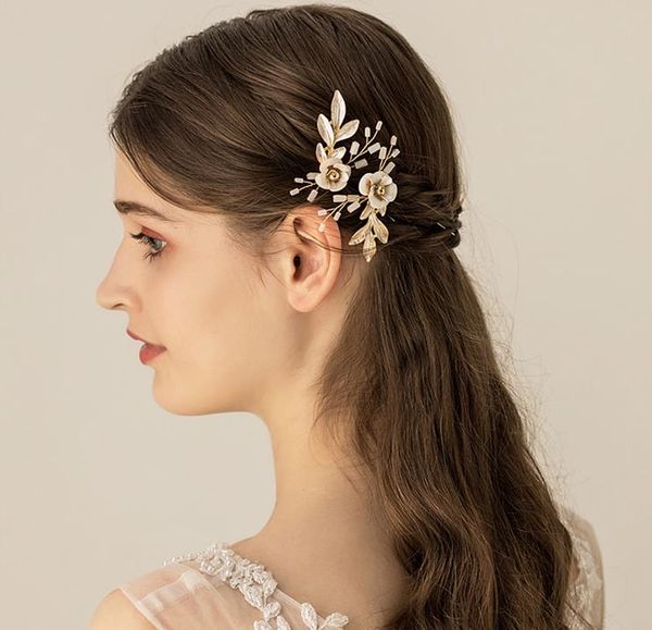 Princess Flower Floral U Hair Pins Sticks Gold Wedding Bridal