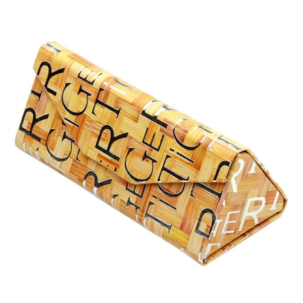 

eyeglass glasses case letter pattern painted hard shell sunglasses box foldable triple-cornered sun glasses case eyeglass portab, Silver