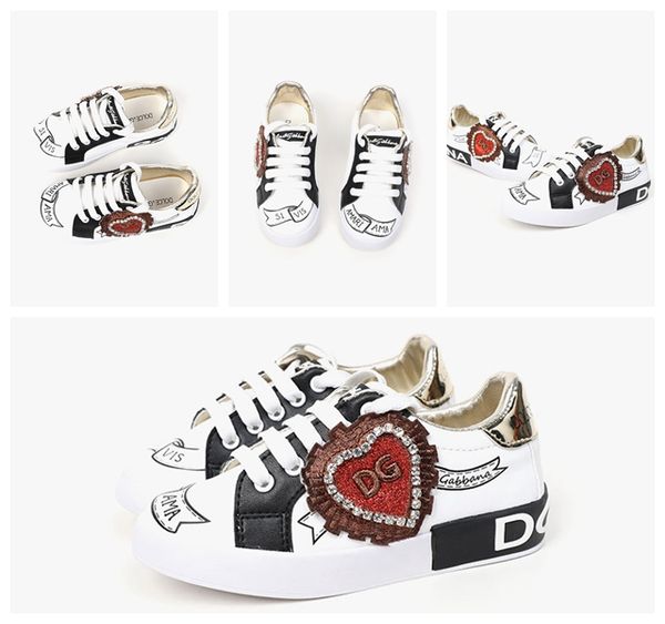 

baby shoe spring summer leather designer shoes trainers baby girl tennis trainers white fashion girl designer leather shoe with box eu 26-35, Black