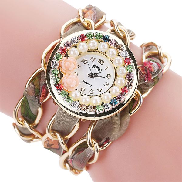 

ccq fashion women vintage rhinestone crystal silk yarn bracelet watches crystal diamond dial analog ladies quartz wristwatch 30q, Slivery;brown