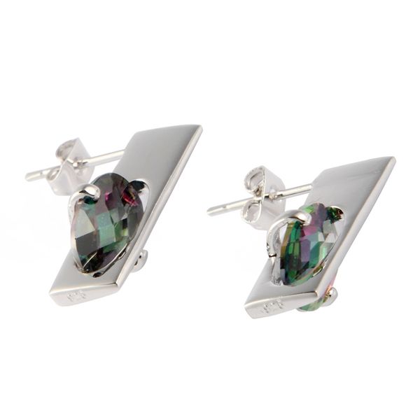 

shunxunze lberserk engagement wedding stud earrings jewelry & accessories for women dropshipping rainbow cubic zirconia rhodium plated r742g, Golden;silver