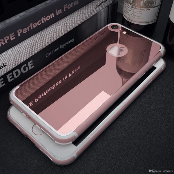 

wholesale luxury ultra thin slim rubber crystal clear bumper with acrylic mirror back multi color sell e378
