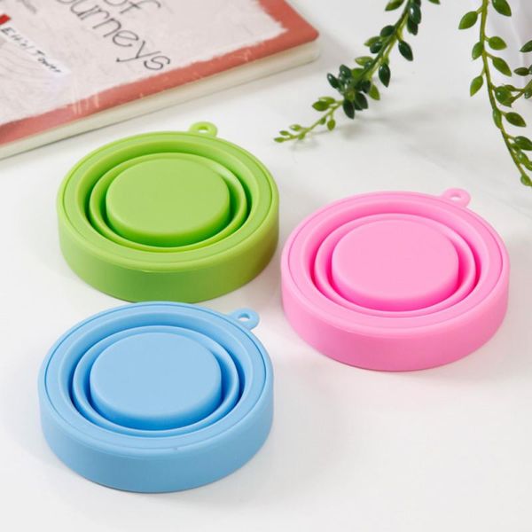 

solid color портативный выдвижной воды силиконовые чашки складные кубок полоскание для открытый путешествие инструменты курю кофе кубок воды