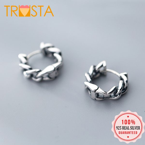 

trusta 2020 100% 925 solid real sterling thai silver hollow waves hoop earrings for women girl fashion fine jewelry ed98, Golden