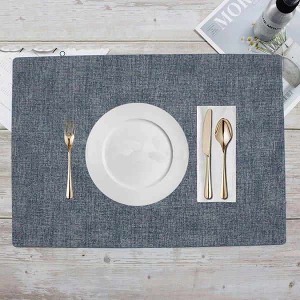 

square western mat placemats heat-resistant placemats stain resistant anti-skid washable nordic style pu leather placemat @25