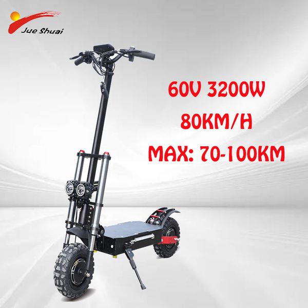 

scooter 3200w 60v off road e scooter 11 inch electric trotinette electrique adulte long distance with seat ing