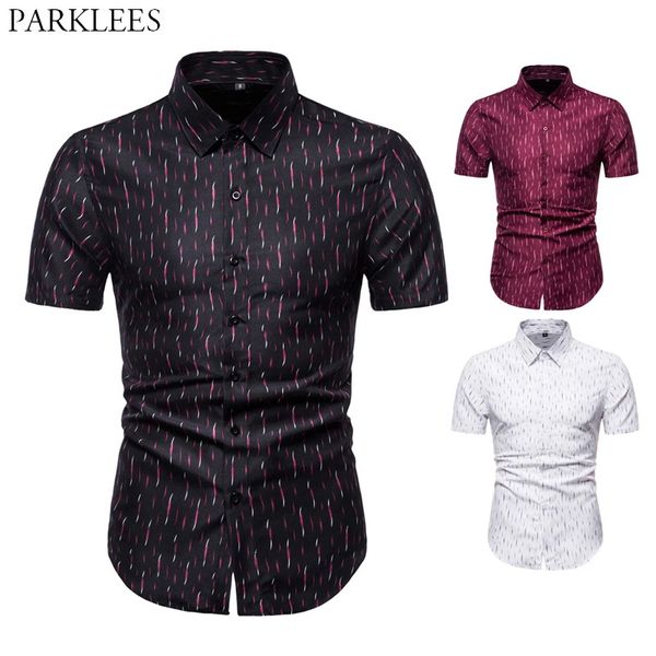 

цветочные печатные летние мужские рубашки повседневная slim fit рубашка для мужчин на пуговицах мужские рубашки с коротким рукавом сорочка h, White;black