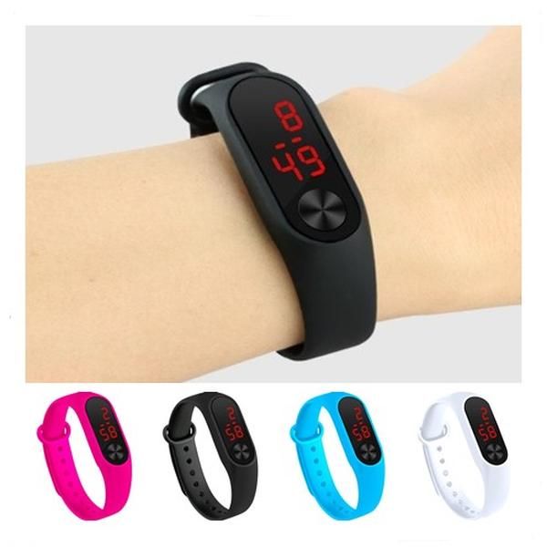 

четыре цвета детская цифровых часов led sport watch вскользь силикон для детей часов наручного браслета qrche, Blue