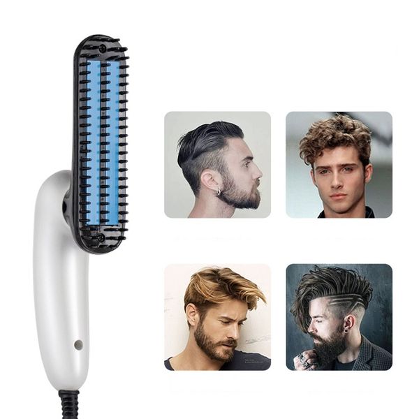 

foldable men's style comb straight hair comb multi-function stereo hair beard comb hair straightener, Silver