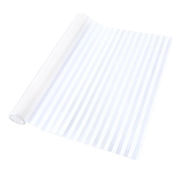 

removable window bathroom showcase film cover wallpaper decor - white stripe pattern