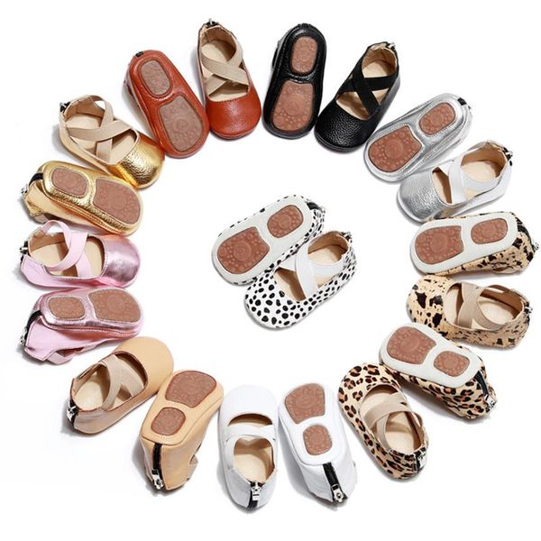 

toddler infant hard sole baby shoes newborn baby girls spring autumn genuine leather shoes ballet leopard first walkers 0-24m