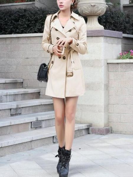 

women's trench coats 2021 spring autumn office casual khaki coat long outerwear slim clothes for lady belt classic double breaste, Tan;black