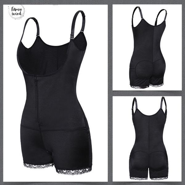 

latex full body shaper modeling shapewear waist underbust cincher bodysuit jumpsuit pants zipper slimming corset womens underwear, Black;white