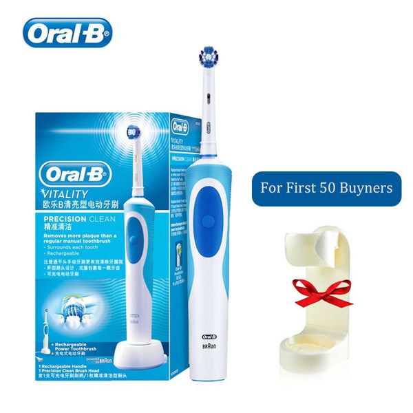 

oral b electric toothbrush rechargeable 2d rotating clean replacement heads oral hygiene tooth brush with holder