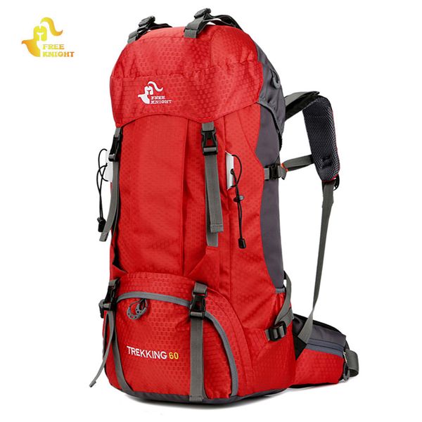 

knight 60l camping hiking backpacks outdoor bag tourist backpacks nylon sport bag for climbing travelling with rain cover